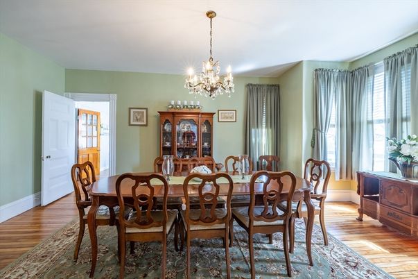 Chandelier, Dining room, Interior, Wood Texture Flooring