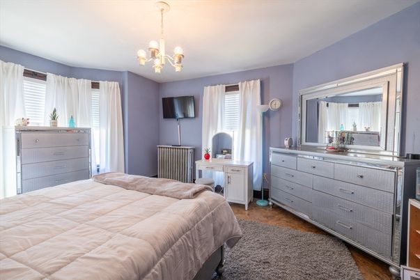 Bedroom, Chandelier, Interior, Wood Texture Flooring