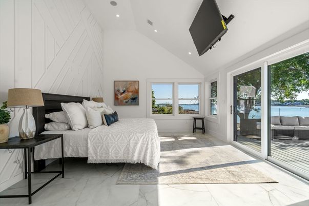 Bedroom, Interior, Marble, Recessed Lighting