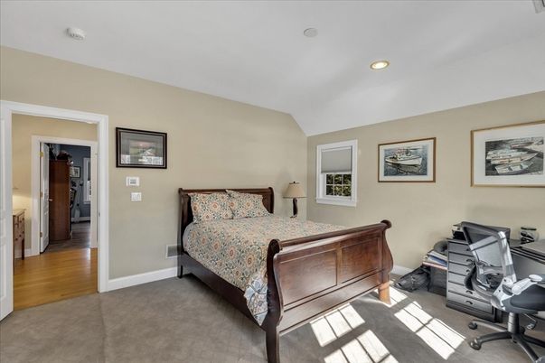 Bedroom, Home Office, Interior, Recessed Lighting, Wood Texture Flooring