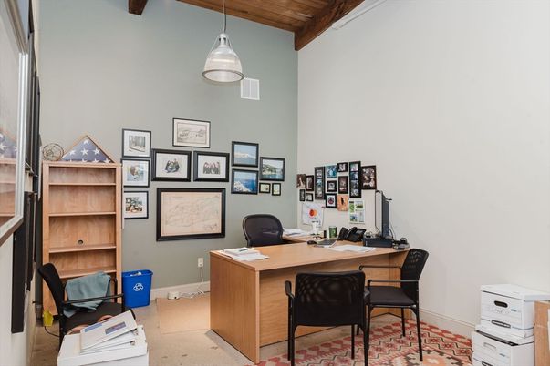 Home Office, Interior, Pendant Lights, Wooden Beams