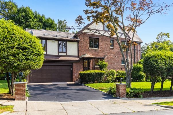 Attached, Exterior, Facade, Brick Facade, Tudor Revival