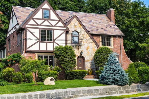 Exterior, Facade, Brick Facade, Tudor Revival