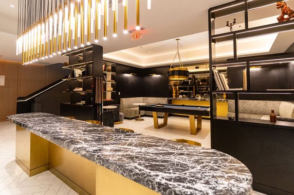 Billiard Table, Game Room, Interior, Pendant Lights, Recessed Lighting