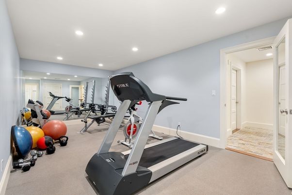 Fitness Equipment, Gym, Interior, Recessed Lighting