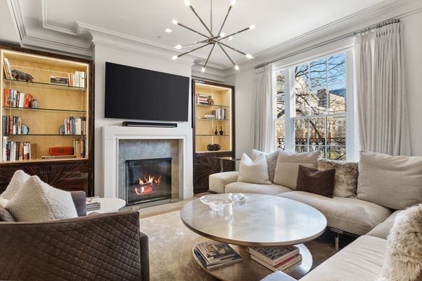 Fireplace, Interior, Living room, Pendant Lights, Recessed Lighting