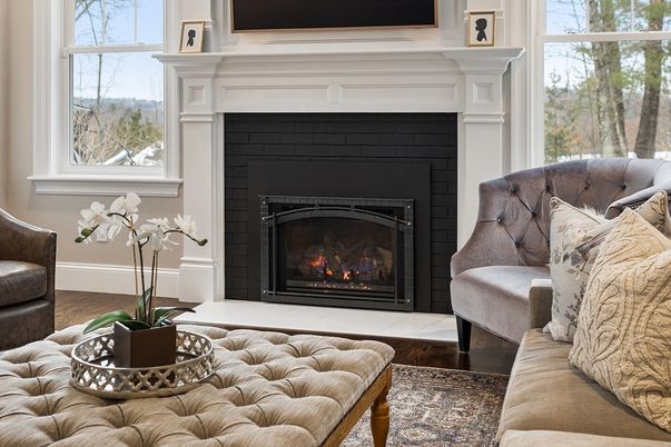 Fireplace, Interior, Wood Texture Flooring