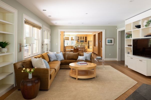 Dining room, Interior, Kitchen, Living room, Recessed Lighting, Wood Texture Flooring