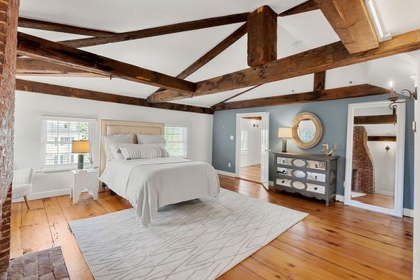 Bedroom, Interior, Wooden Beams, Wood Texture Flooring