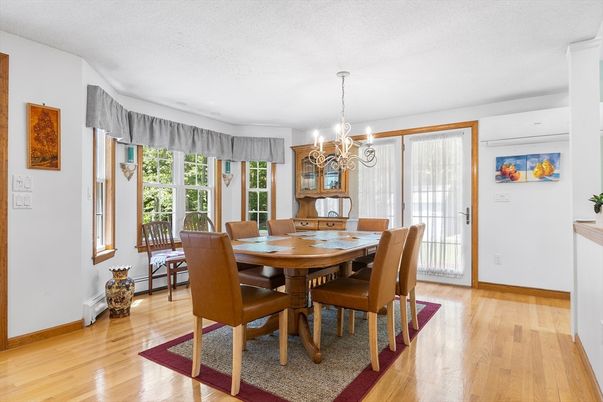 Chandelier, Dining room, Interior, Wood Texture Flooring