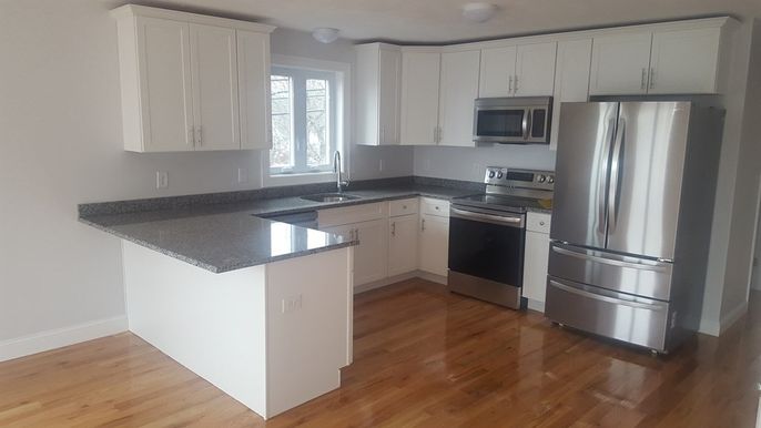 Interior, Kitchen, Stainless Steel Appliances, Wood Texture Flooring