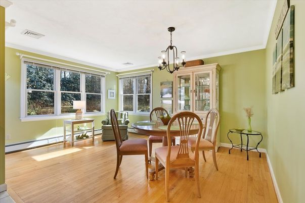 Chandelier, Dining room, Interior, Wood Texture Flooring