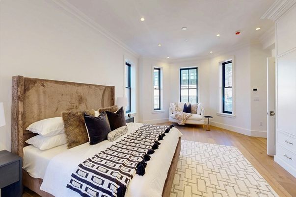 Bathroom, Free Standing Baths, Glass Shower, Interior, Marble Walls, Recessed Lighting