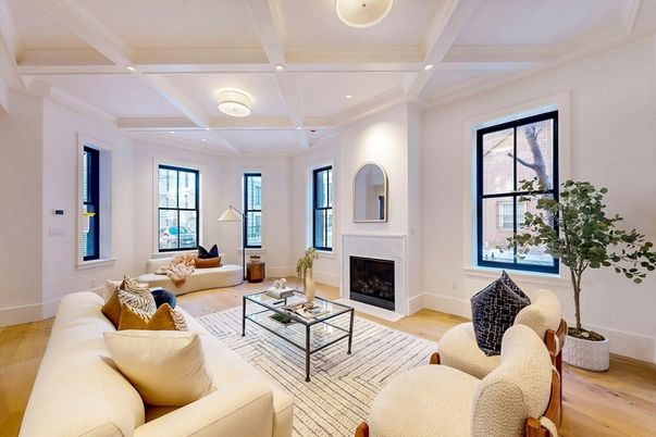Dining room, Interior, Pendant Lights, Recessed Lighting, Wood Texture Flooring
