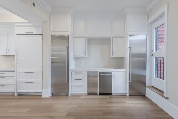 Interior, Kitchen, Stainless Steel Appliances, Wood Texture Flooring