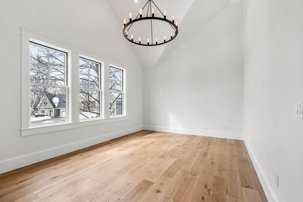 Empty room, Interior, Pendant Lights, Wood Texture Flooring
