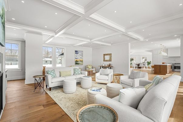 Interior, Kitchen, Living room, Pendant Lights, Recessed Lighting, Wood Texture Flooring