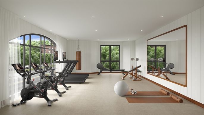 Fitness Equipment, Interior, Recessed Lighting
