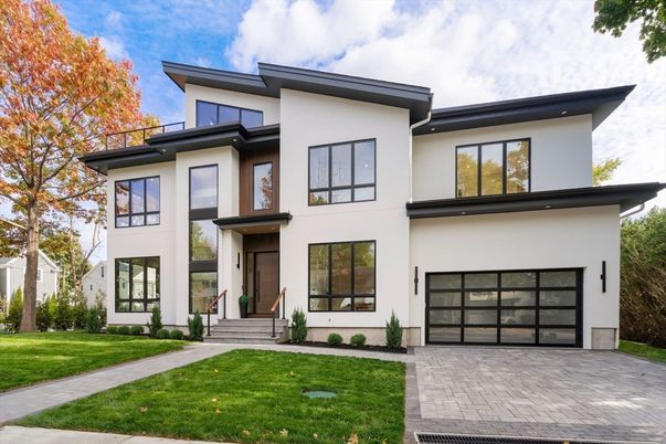 Attached, Exterior, Facade, Modern