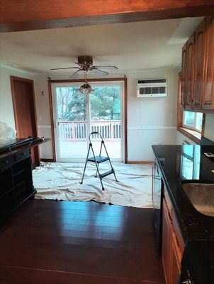 Interior, Kitchen, Wood Texture Flooring