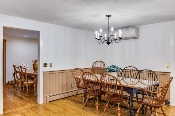 Chandelier, Dining room, Interior, Wood Texture Flooring