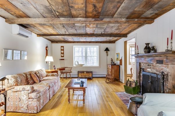Fireplace, Interior, Living room, Wooden Beams, Wooden Ceilings, Wood Texture Flooring