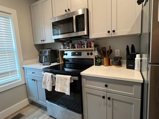 Interior, Kitchen, Stainless Steel Appliances, Wood Texture Flooring