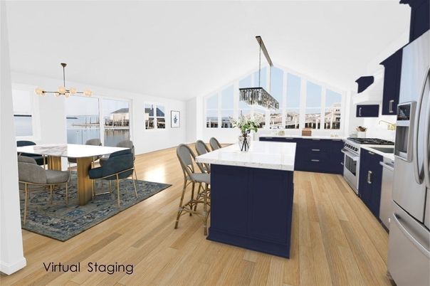 Dining room, Interior, Kitchen, Pendant Lights, Wood Texture Flooring