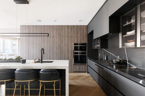 Interior, Kitchen, Recessed Lighting, Wood Texture Flooring