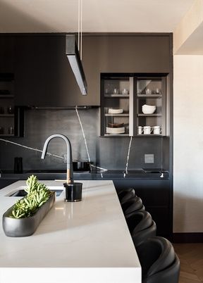 Interior, Kitchen, Pendant Lights, Stainless Steel Appliances, Wood Texture Flooring