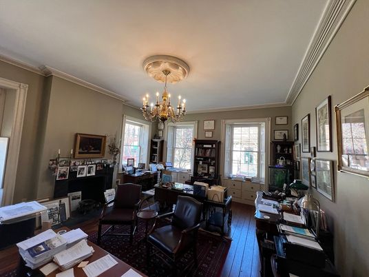 Chandelier, Home Office, Interior, Wood Texture Flooring