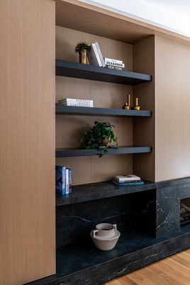 Fireplace, Interior, Wood Texture Flooring