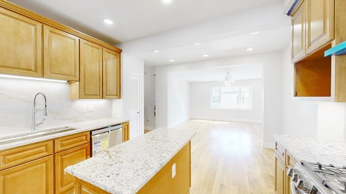 Interior, Kitchen, Recessed Lighting, Wood Texture Flooring