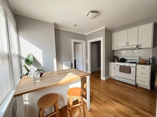 Interior, Kitchen, Stainless Steel Appliances, Wood Texture Flooring