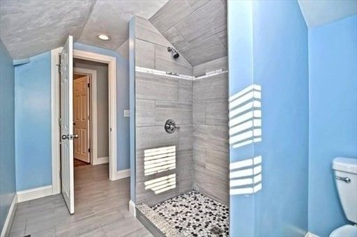 Bathroom, Interior, Recessed Lighting, Wood Texture Flooring