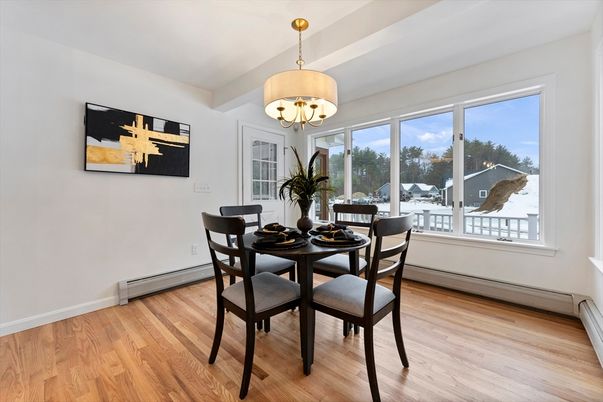Chandelier, Dining room, Interior, Wood Texture Flooring
