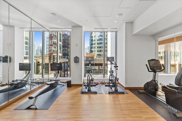 Fitness Equipment, Interior, Recessed Lighting, Wood Texture Flooring