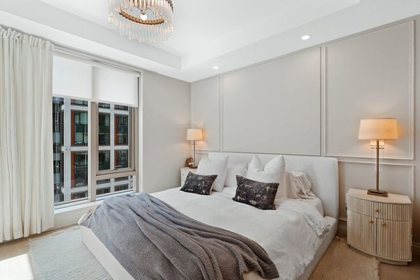 Bedroom, Chandelier, Interior, Recessed Lighting