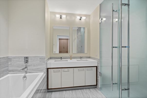 Bathroom, Dual Sink Vanities, Glass Shower, Interior