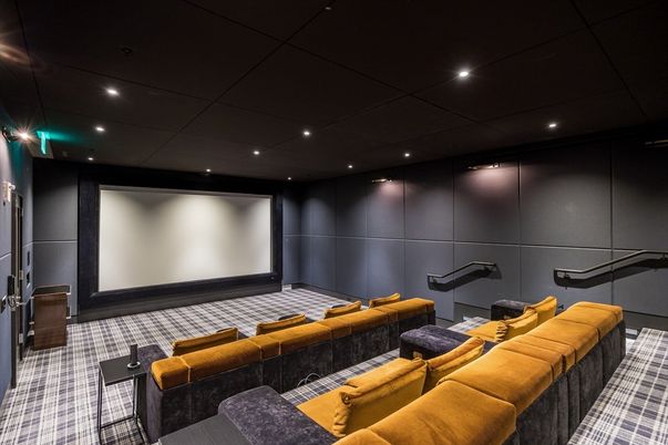 Interior, Projection Screen, Recessed Lighting, Theatre Room