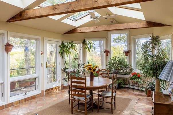 Dining room, Interior, Sun Room, Wooden Beams