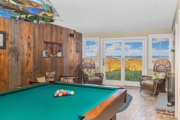Billiard Table, Game Room, Interior, Recessed Lighting, Wooden Walls