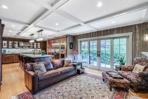 Interior, Kitchen, Living room, Pendant Lights, Recessed Lighting, Stainless Steel Appliances, Wood Texture Flooring