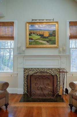 Fireplace, Interior, Wood Texture Flooring