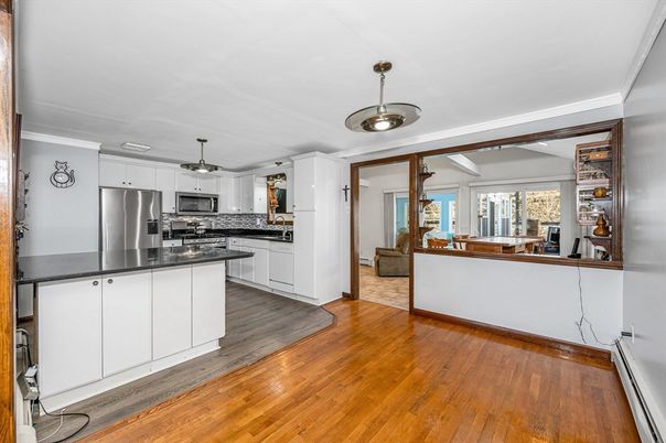 Interior, Kitchen, Stainless Steel Appliances, Wood Texture Flooring