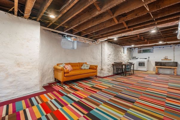 Interior, Stone Walls, Wooden Beams