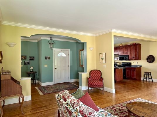 Interior, Kitchen, Living room, Pendant Lights, Wood Texture Flooring