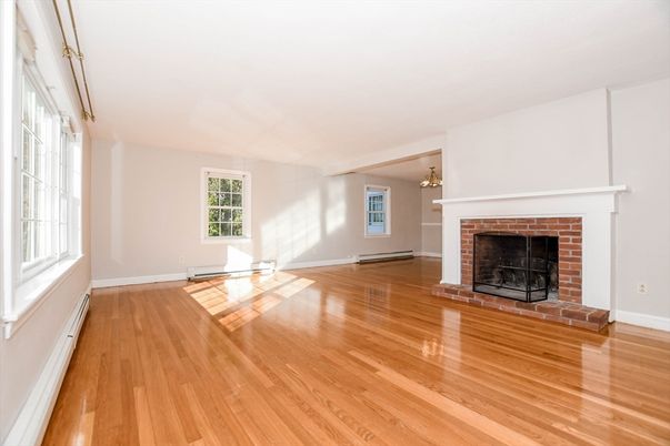 Empty room, Fireplace, Interior, Wood Texture Flooring