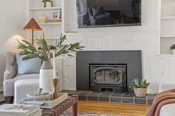 Fireplace, Interior, Wood Texture Flooring