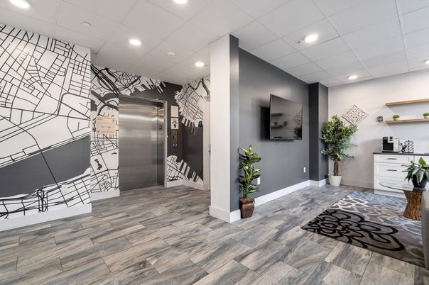 Elevator, Interior, Recessed Lighting, Wood Texture Flooring